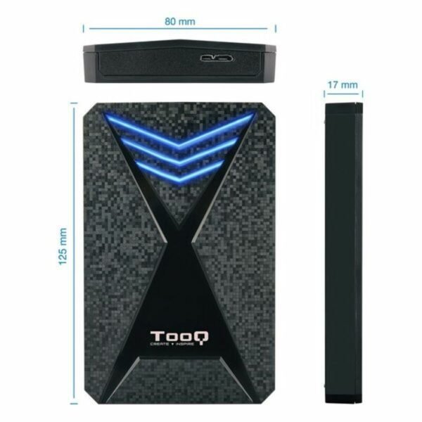 Carcasa para Disco Duro TooQ TQE-2550BL 2,5" USB 3.0 Azul Negro 2,5" - Imagen 7